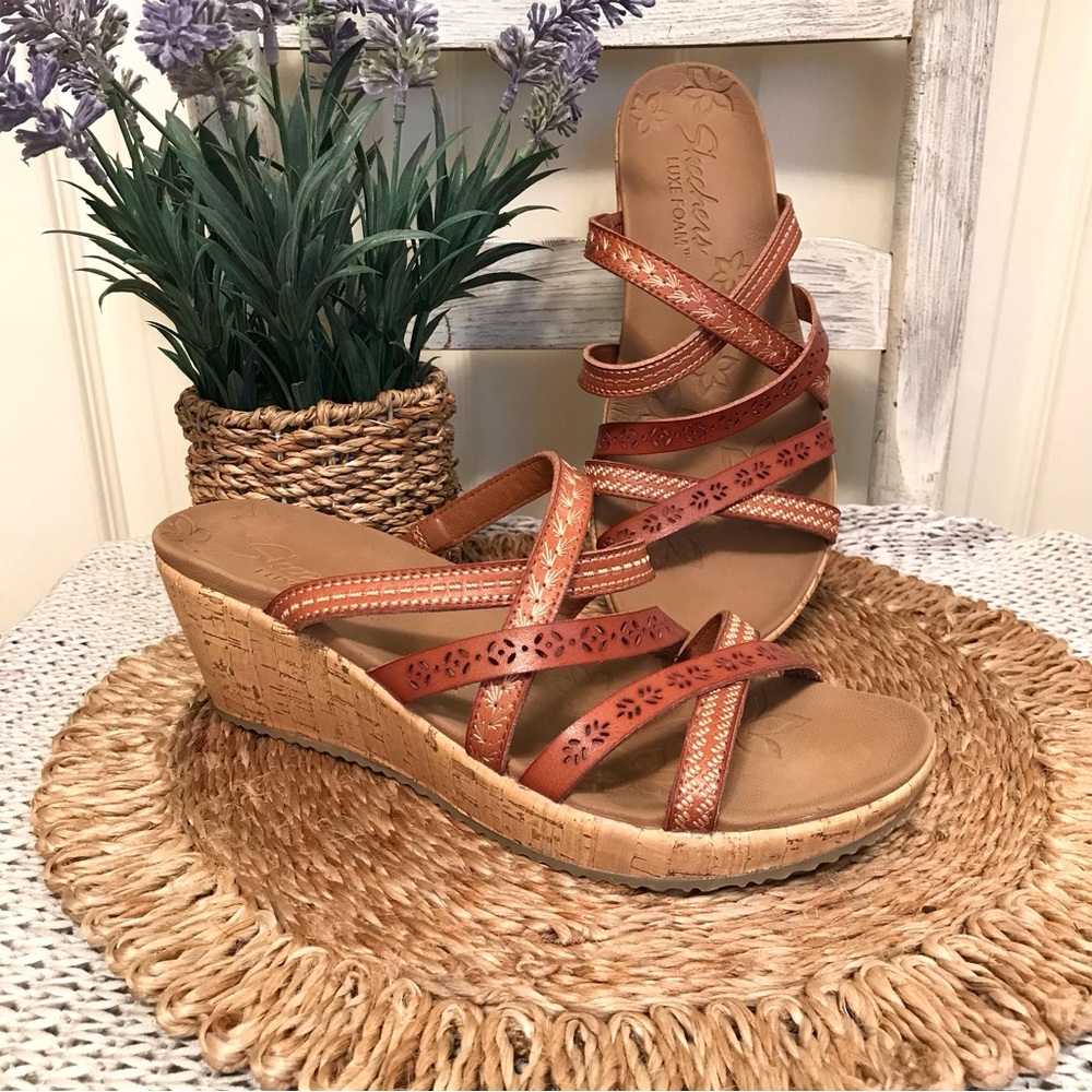 Skechers Beverlee Tiger Posse Wedge Sandals
